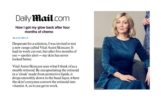 Vital Assist Skincare as featured in The Daily Mail with Alice Smellie