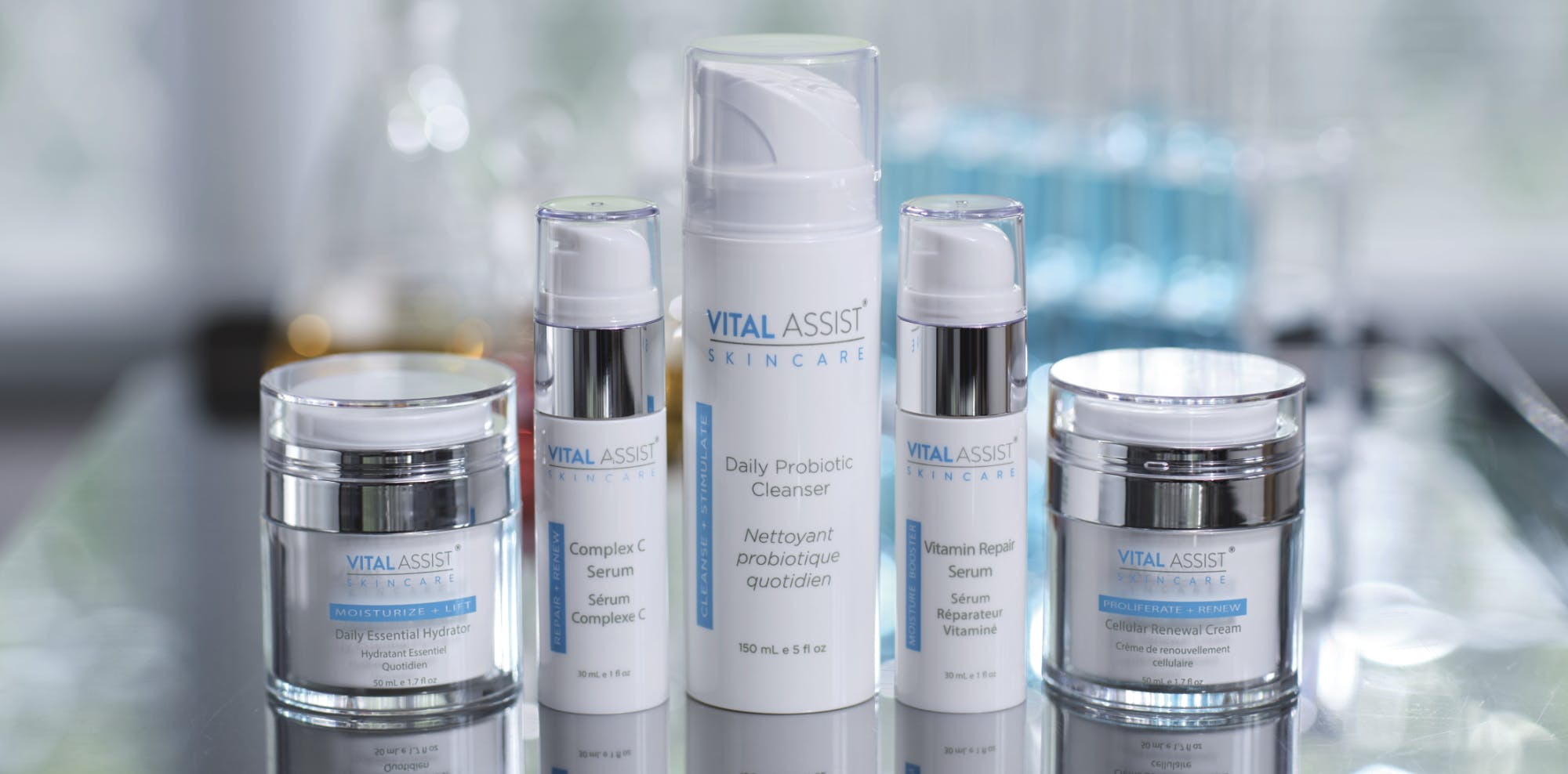 The range of Vital Assist Skincare products